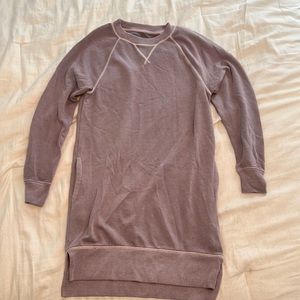 NWT Aerie Purple Crewneck Long Sleeve Sweatshirt Dress w/Pockets, Size XS